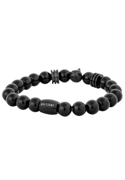 Obsidius Beaded Bracelet Matte Black - Black