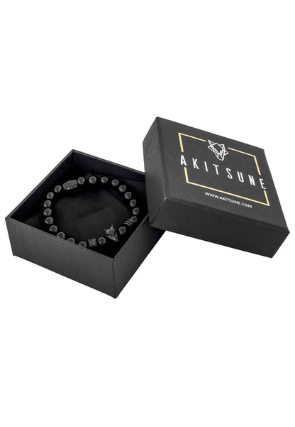Obsidius Beaded Bracelet Matte Black - Black