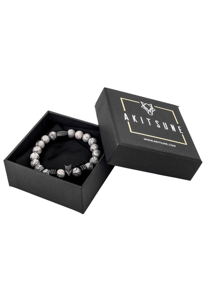 Obsidius Beaded Bracelet Matte Black - Grey