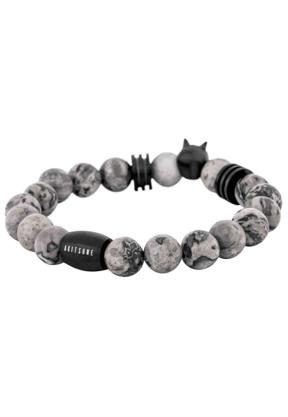 Obsidius Beaded Bracelet Matte Black - Grey