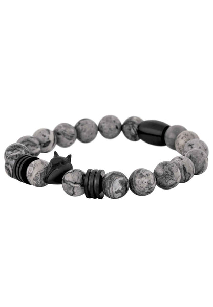 Obsidius Beaded Bracelet Matte Black - Grey