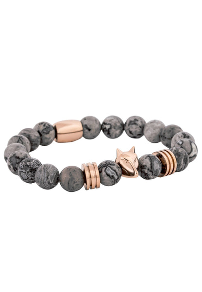 Obsidius Beaded Bracelet Rose Gold - Grey