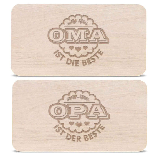 Frühstücksbrettchen Oma + Opa sind die Besten im Set