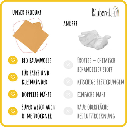 Musselin Kapuzenhandtuch (75x100cm) Ocker