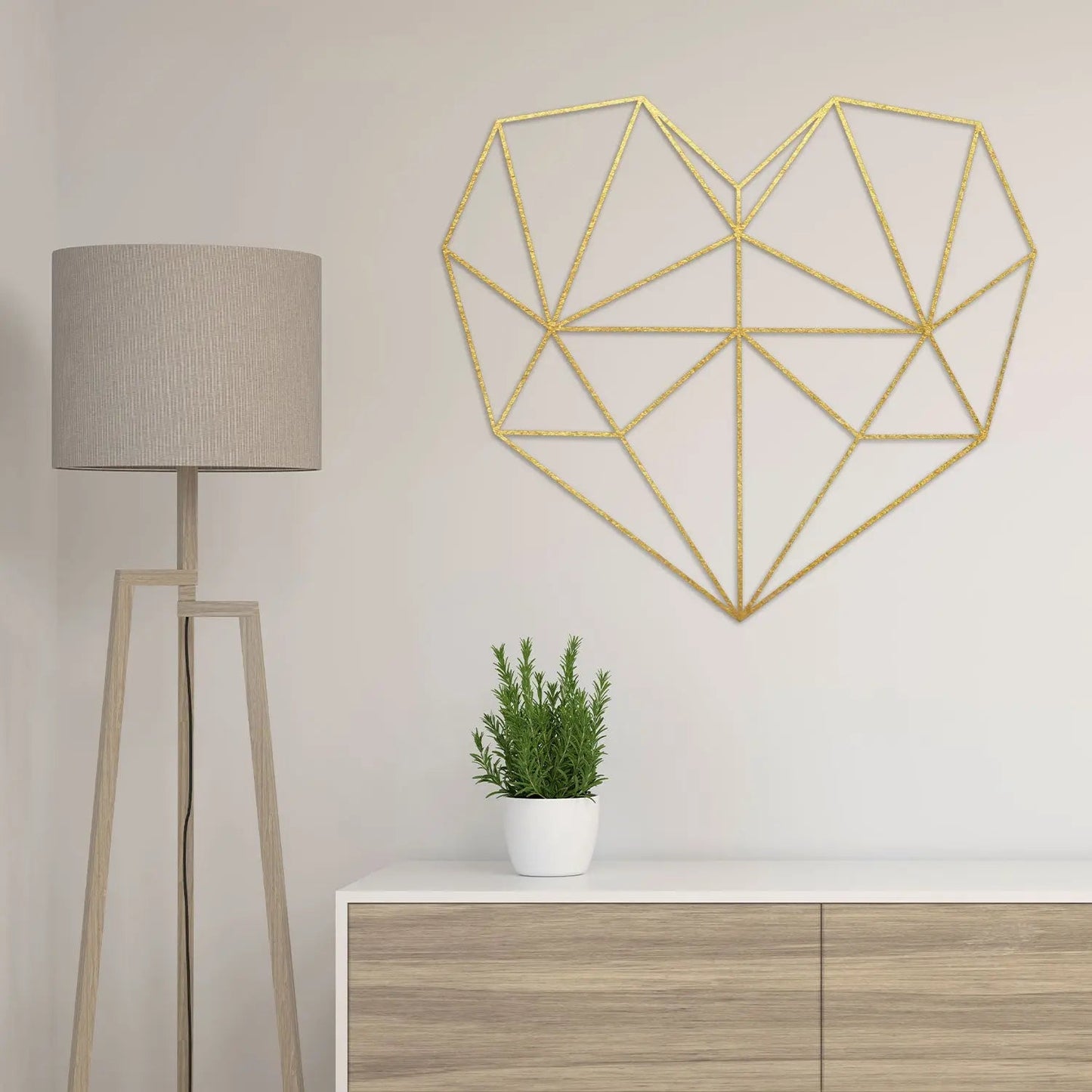 Origami 3D Herz aus Holz -