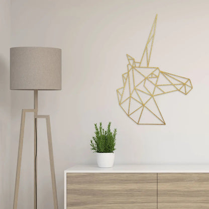 Origami Einhornkopf aus Holz -