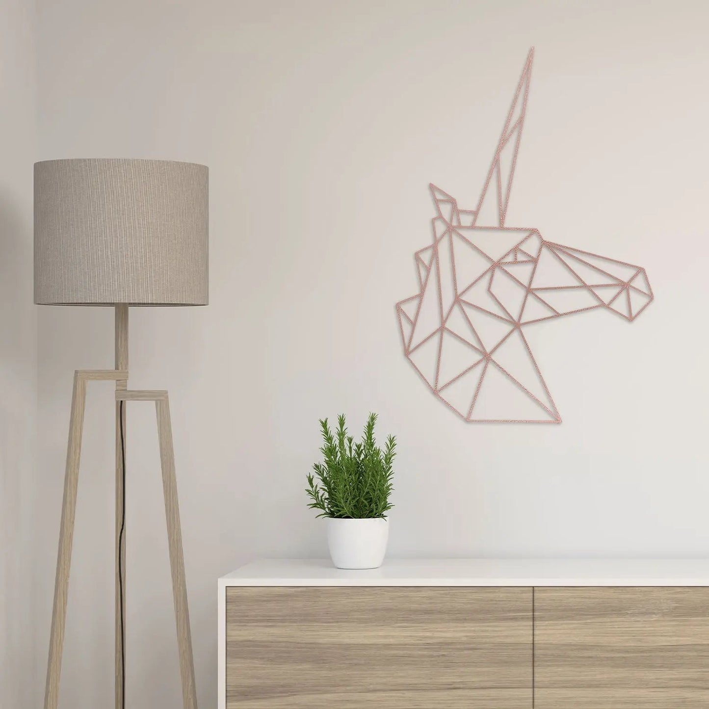 Origami Einhornkopf aus Holz -