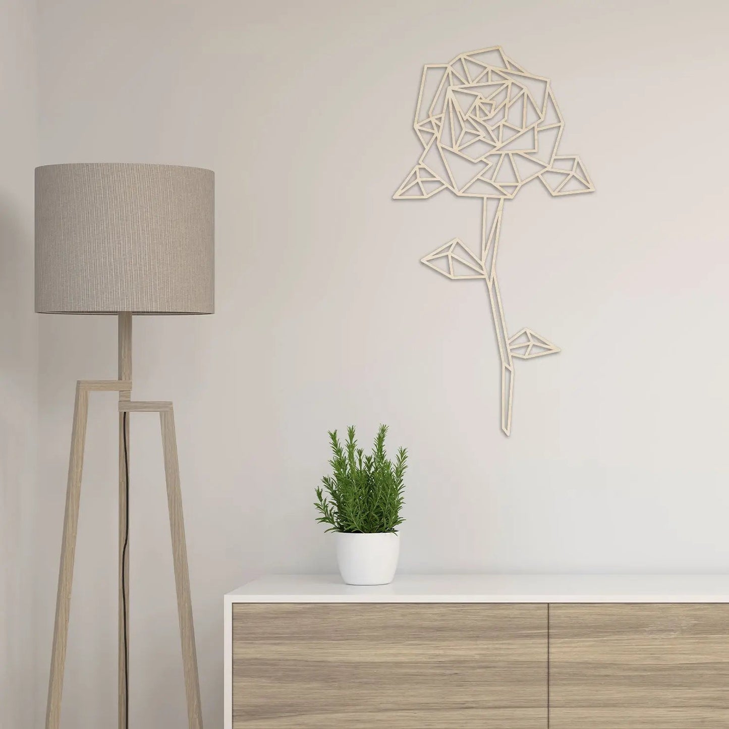 Origami Rose aus Holz -