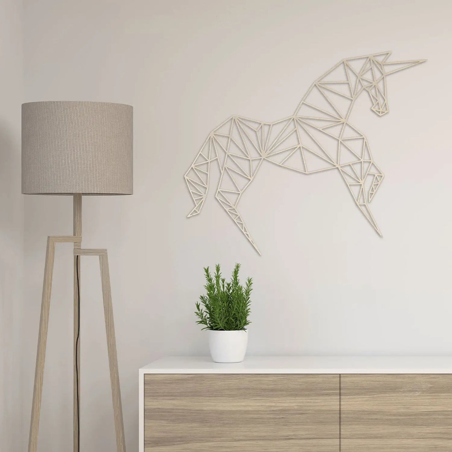 Origami Einhorn aus Holz -
