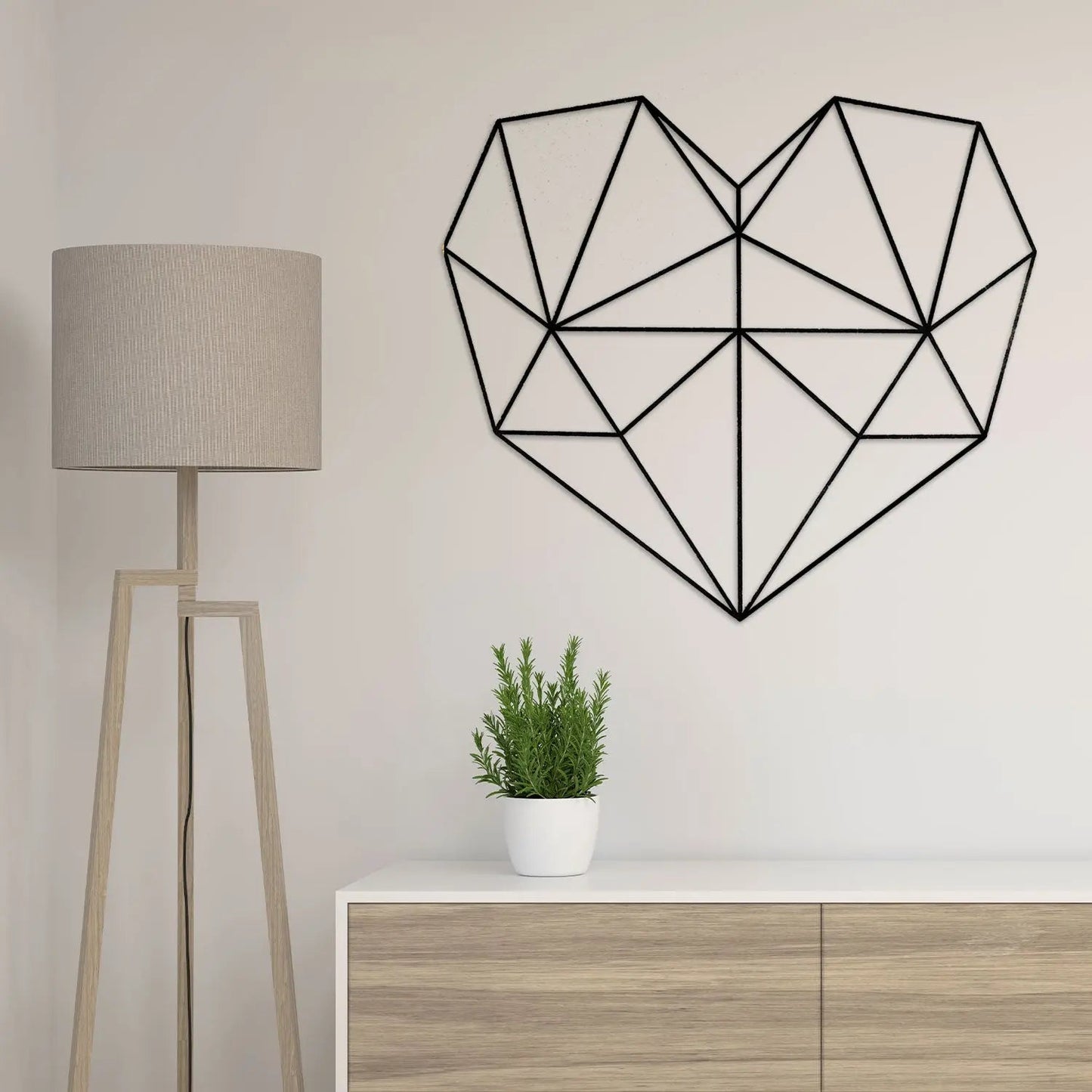 Origami 3D Herz aus Holz -