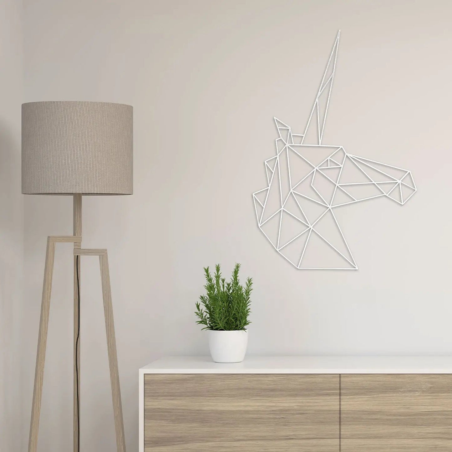 Origami Einhornkopf aus Holz -