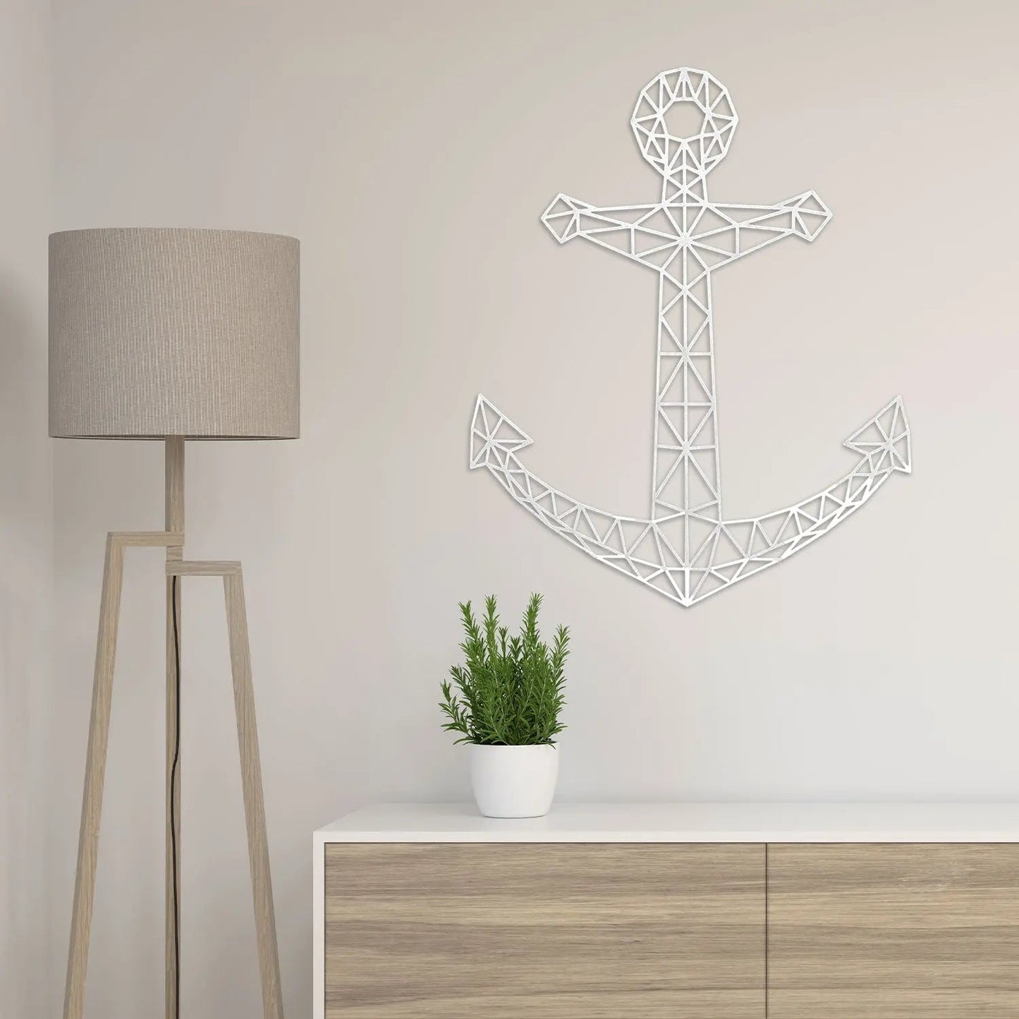 Origami Anker aus Holz -
