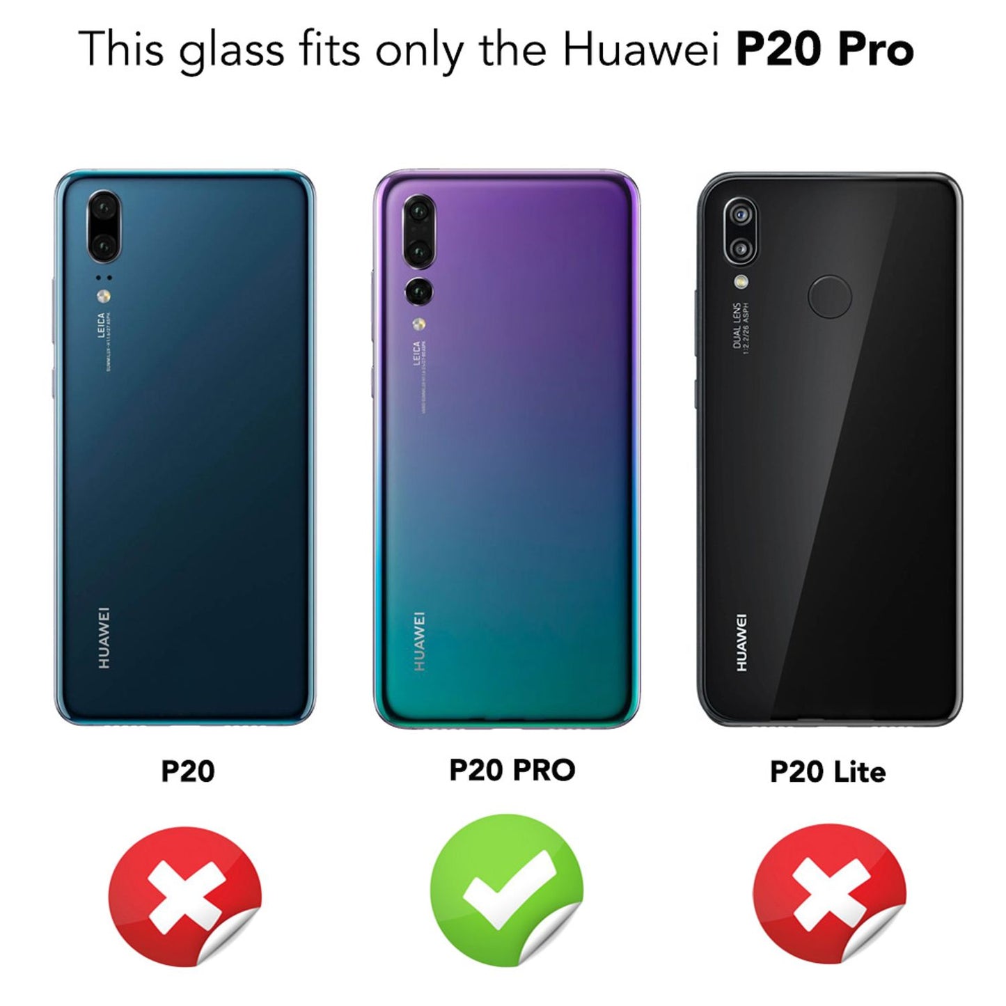 NALIA Schutzglas kompatibel mit Huawei P20 Pro, 3D Full-Cover Displayschutz Hüllen-Kompatibel, 9H gehärtete Glas-Schutzfolie Handy-Folie Schutz-Film, Clear HD Screen Protector - Transparent (schwarz)