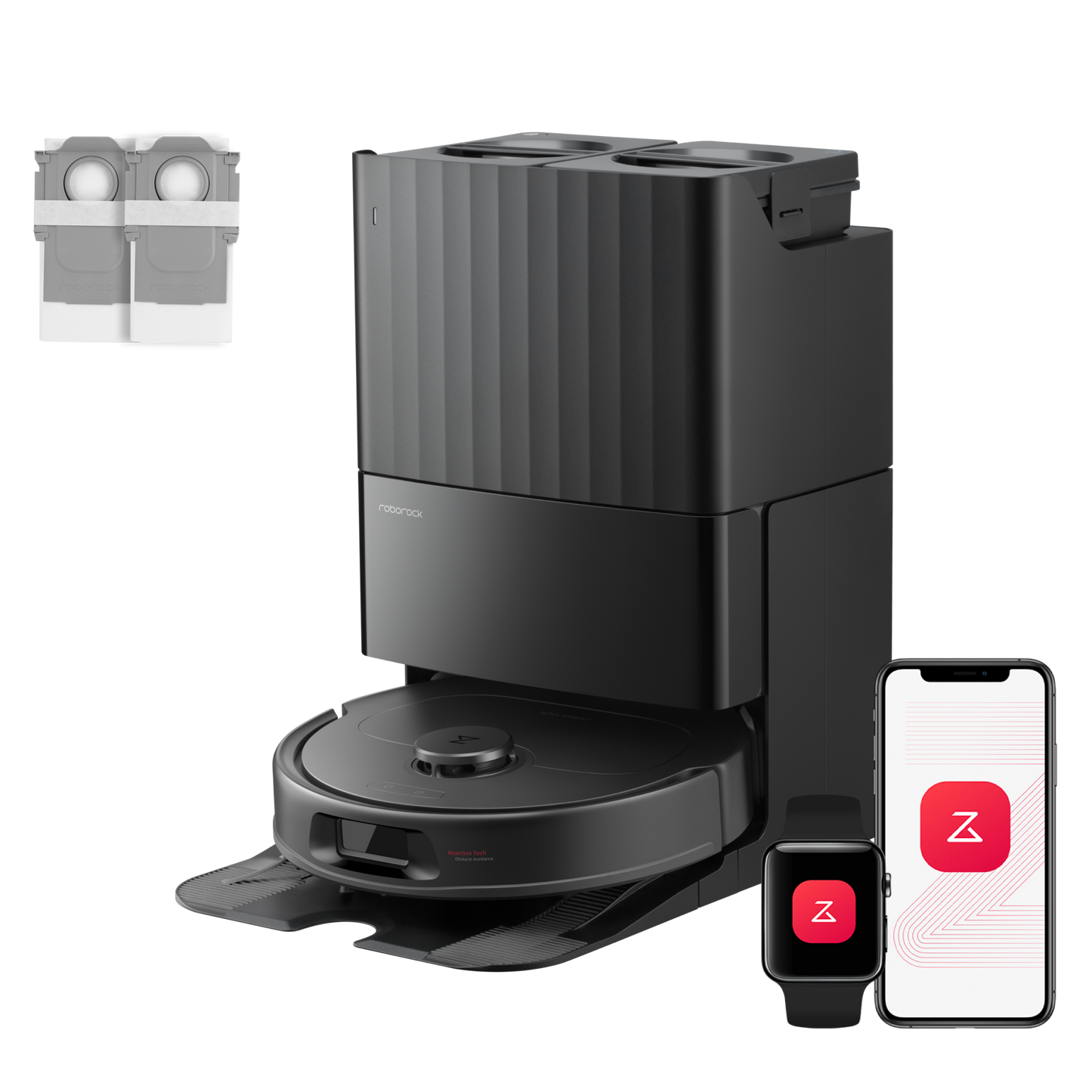 Roborock QV 35A Saugroboter Set (verbessert von Qrevo S) mit Multifunktionsdock (mit Staubsaugerbeutel*2 Stück)