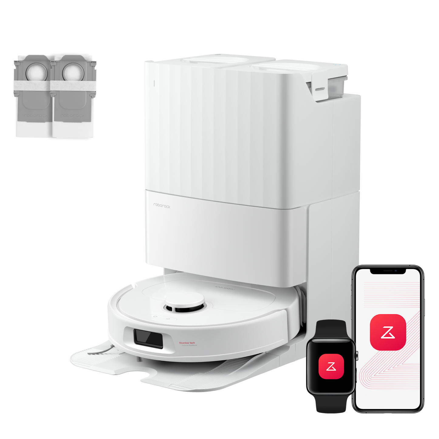 Roborock QV 35A Saugroboter Set (verbessert von Qrevo S) mit Multifunktionsdock (mit Staubsaugerbeutel*2 Stück)