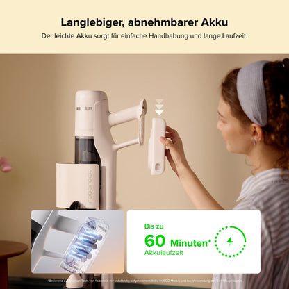 Roborock H60 Hub Akku-Staubsauger mit Absaugstation