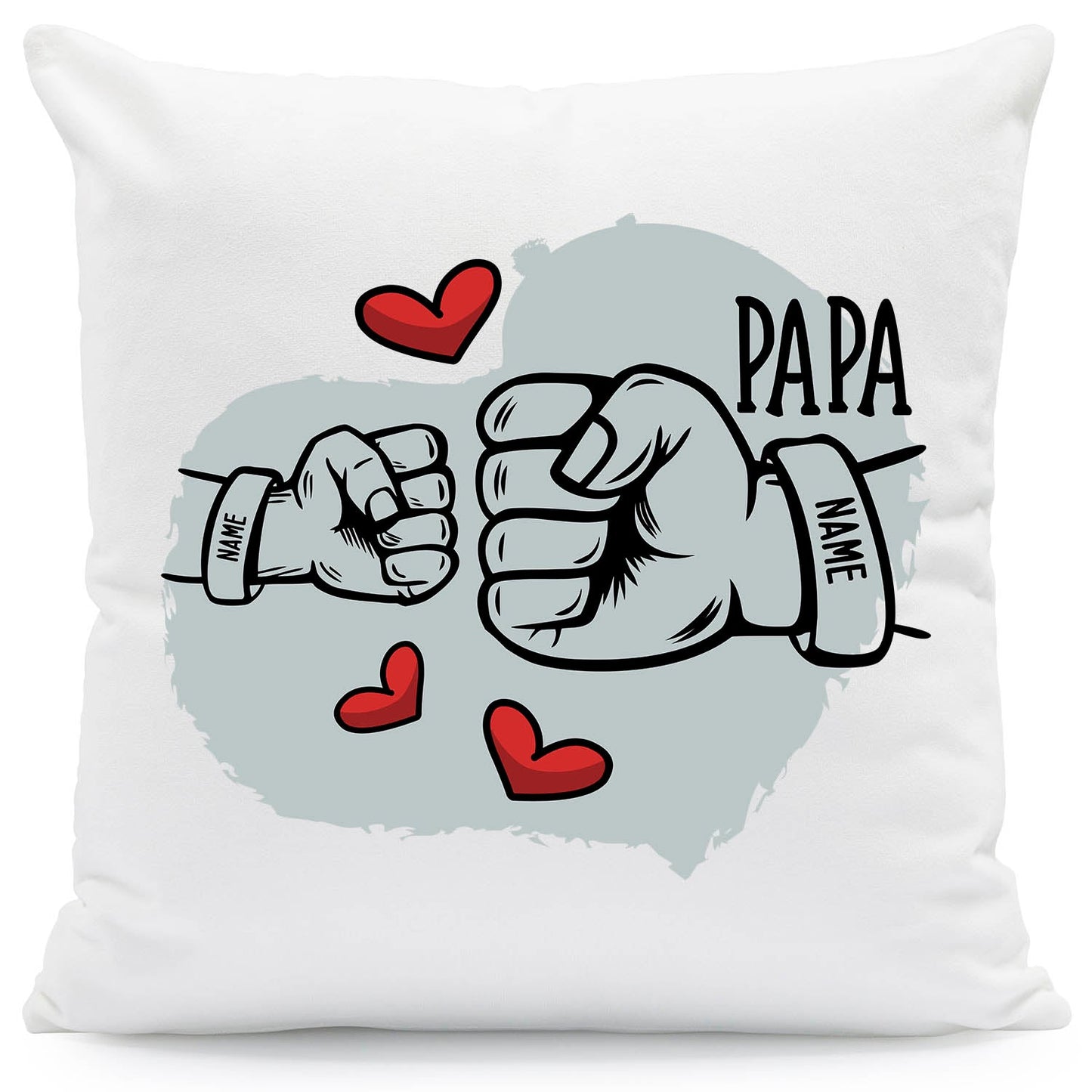 Bedrucktes Kissen mit Motiv Papa fist bump