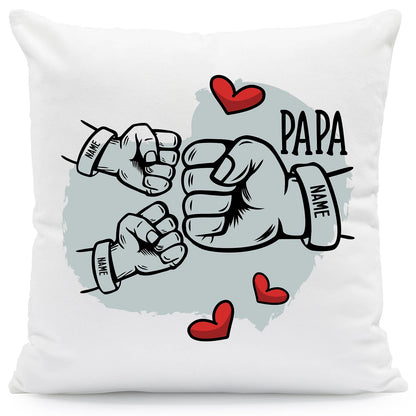 Bedrucktes Kissen mit Motiv Papa fist bump