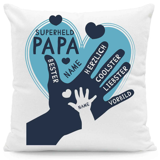Bedrucktes Kissen mit Motiv Papa Hand