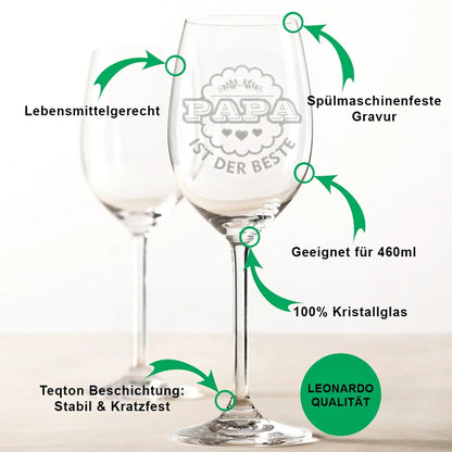 Leonardo Weinglas mit Gravur "Papa ist der Beste"