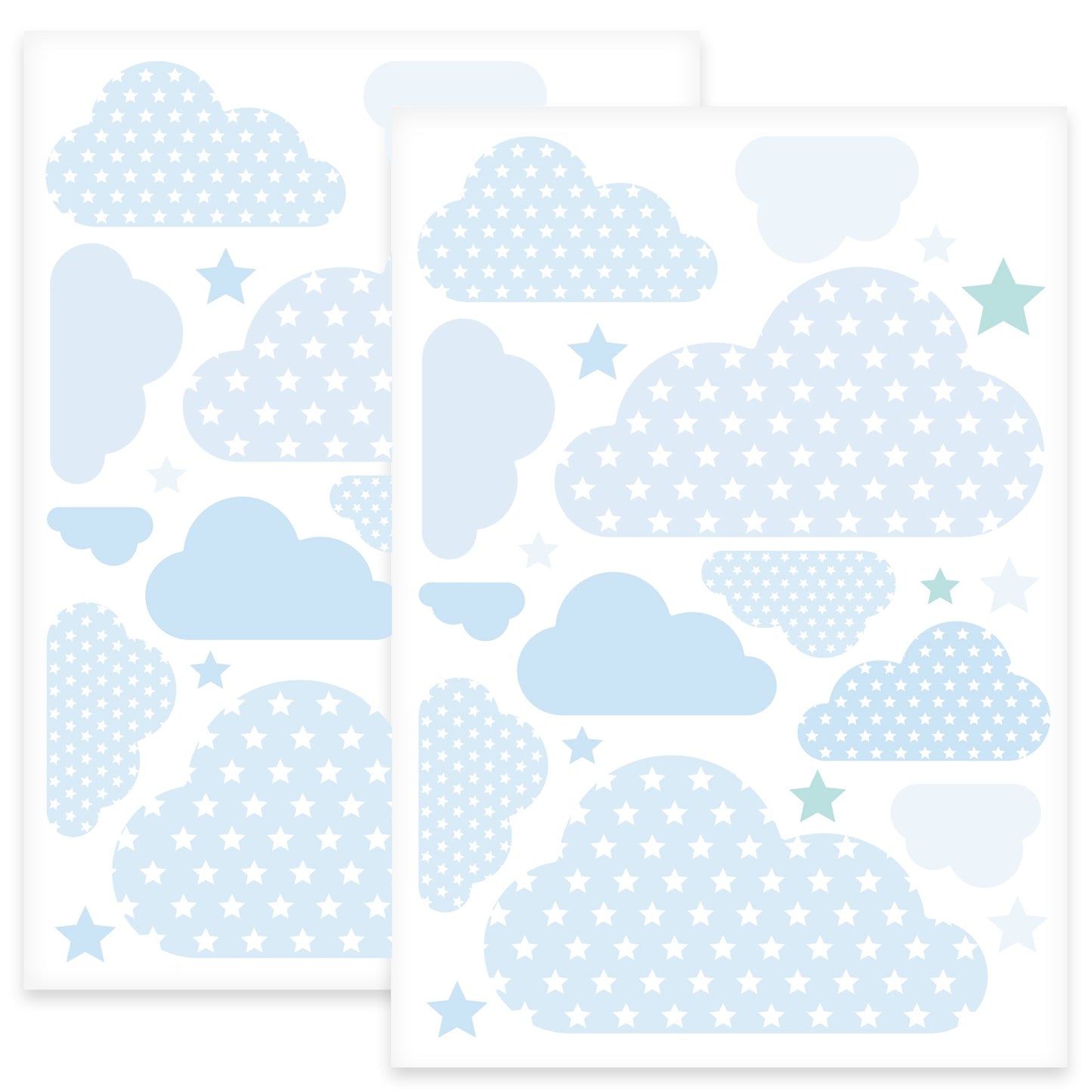 Wandsticker Set Pastell Wolken & Sterne