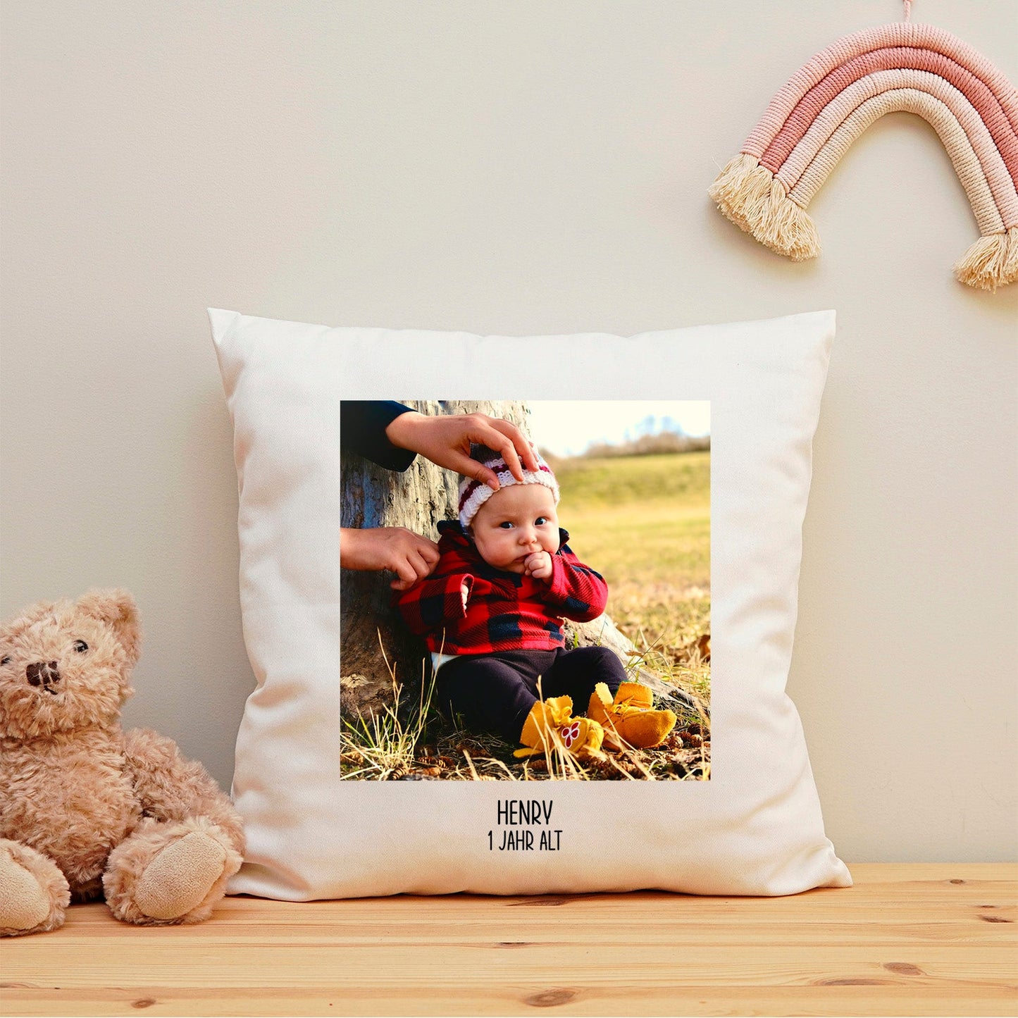 Bedrucktes Kissen Personalisiert mit eigenem Foto & Wunschtext