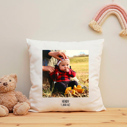 Bedrucktes Kissen Personalisiert mit eigenem Foto & Wunschtext