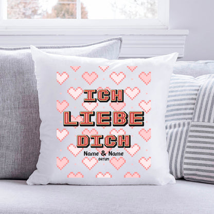 Bedrucktes Kissen mit Motiv "Pixel Heart"