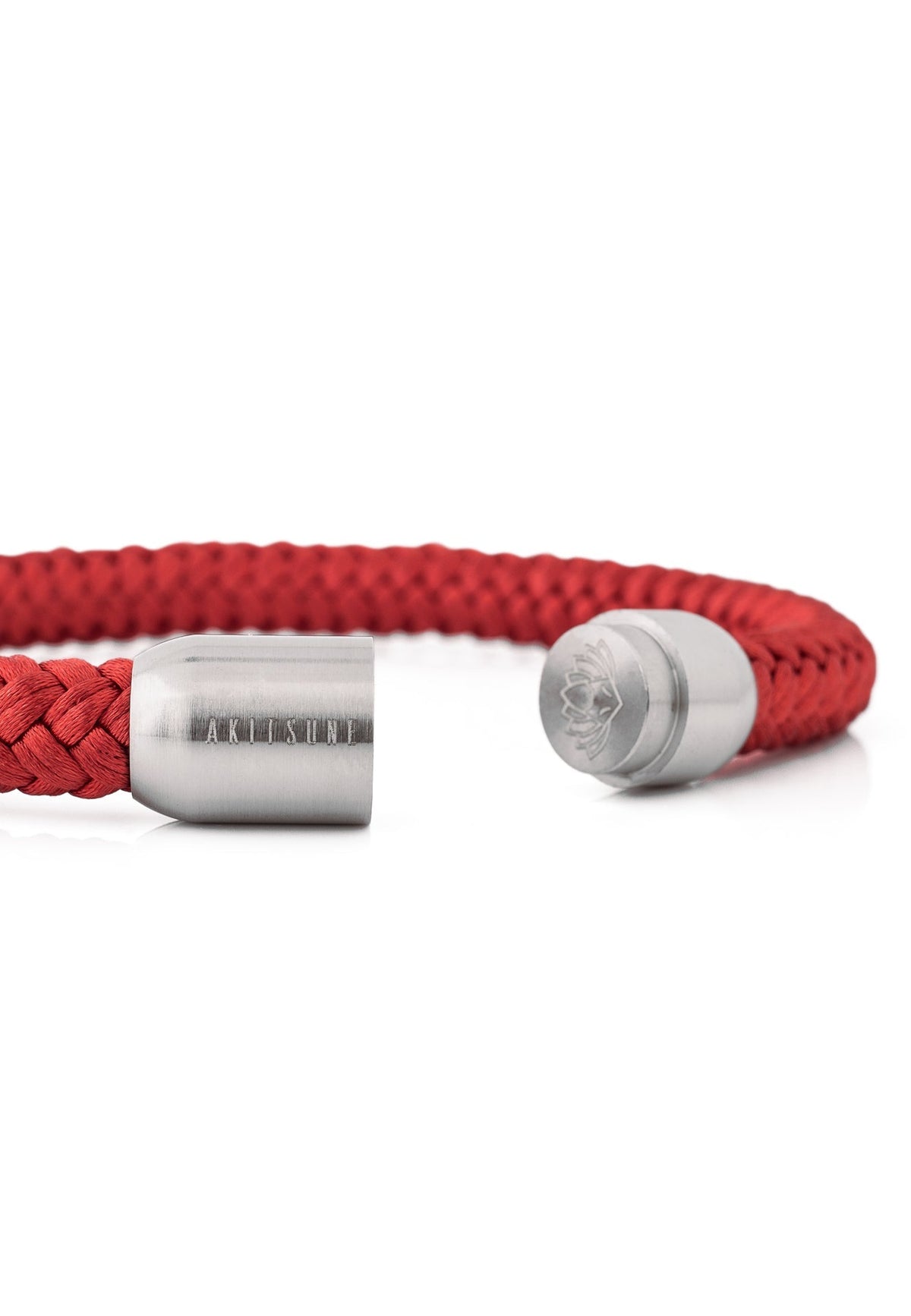 Portus Nautical Rope Bracelet Matte Silver - Wine-Red