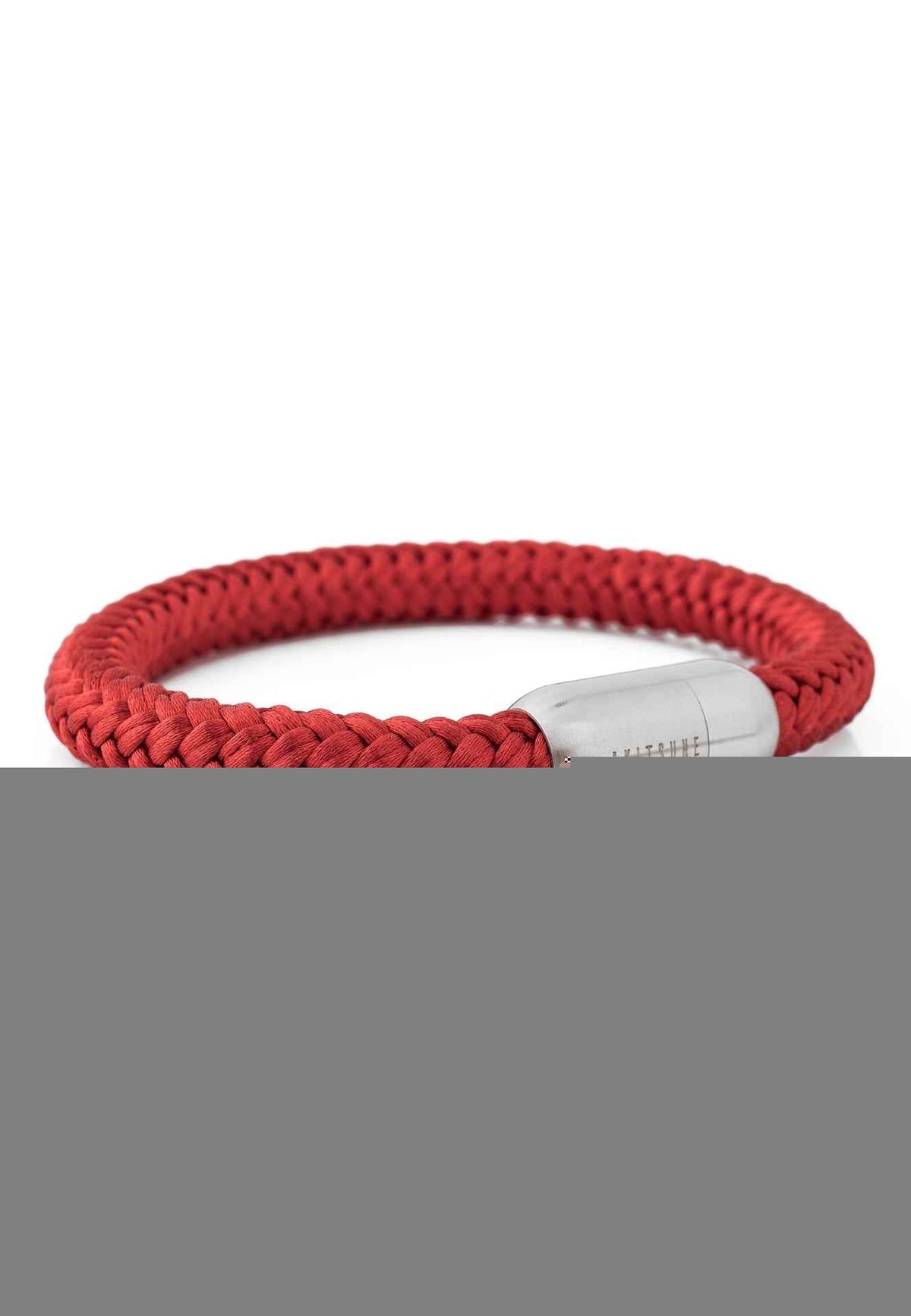 Portus Nautical Rope Bracelet Matte Silver - Wine-Red