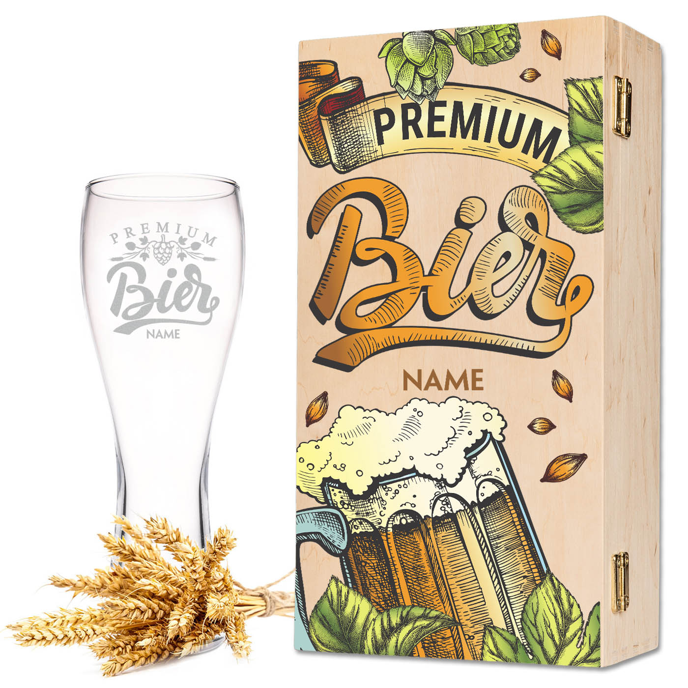 Leonardo Weizenglas "Premium Bier" mit Namen