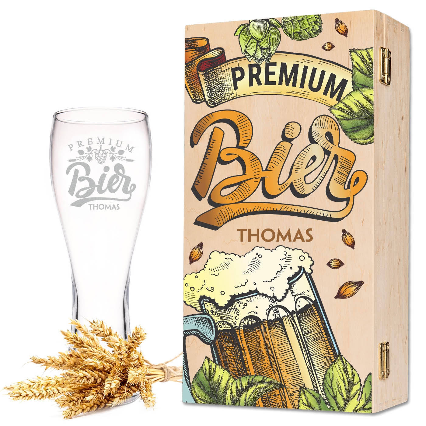 Leonardo Weizenglas "Premium Bier" mit Namen