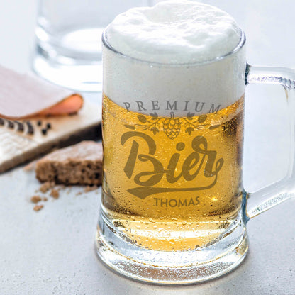 Montana Bierkrug mit Gravur "Premium Bier" mit Namen