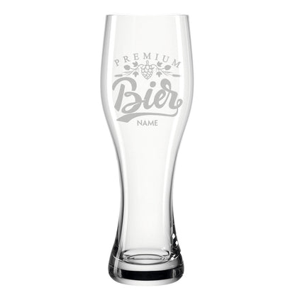 Leonardo Weizenglas "Premium Bier" mit Namen