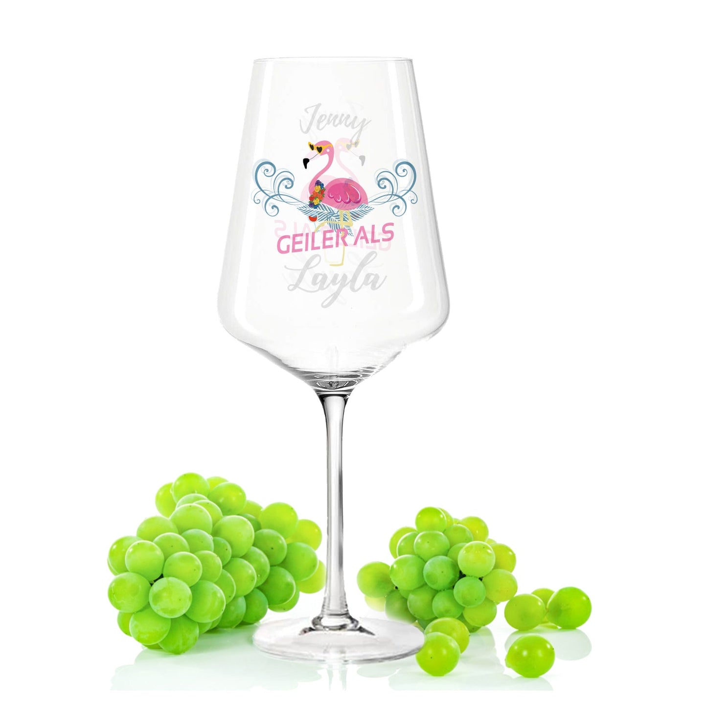 Leonardo Puccini Weinglas mit UV-Druck "Geiler als Layla" im Set