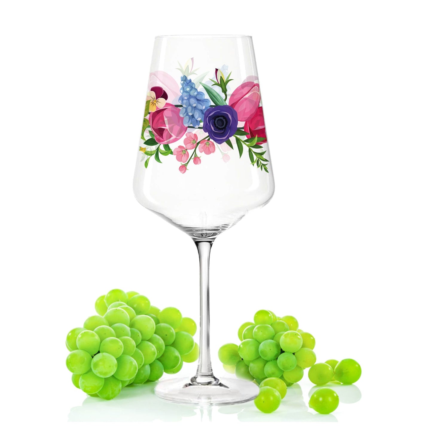 Leonardo Puccini Weingläser mit UV-Druck im Blumenbouquet Design im Set