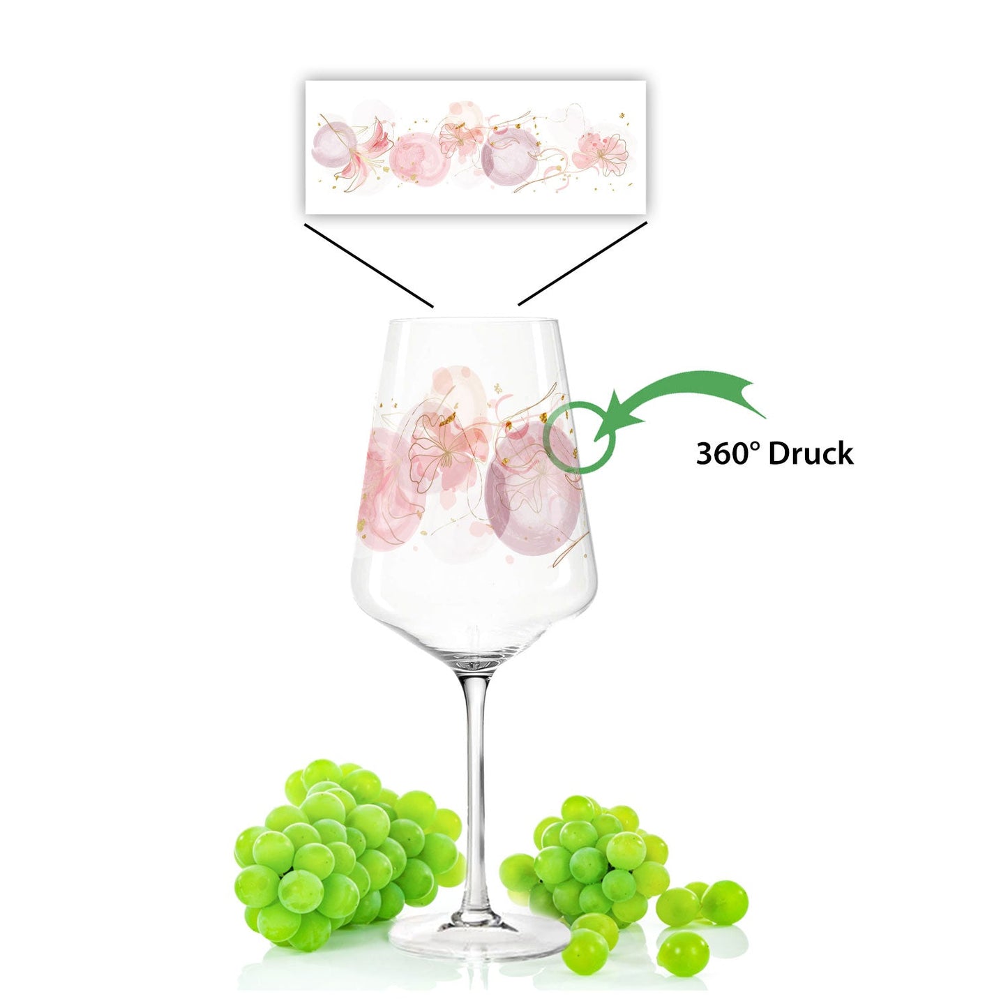 Leonardo Puccini Weinglas mit UV-Druck im Sommerblüten Design im Set