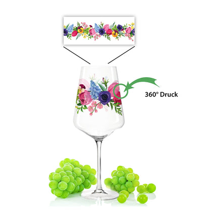 Leonardo Puccini Weingläser mit UV-Druck im Blumenbouquet Design im Set