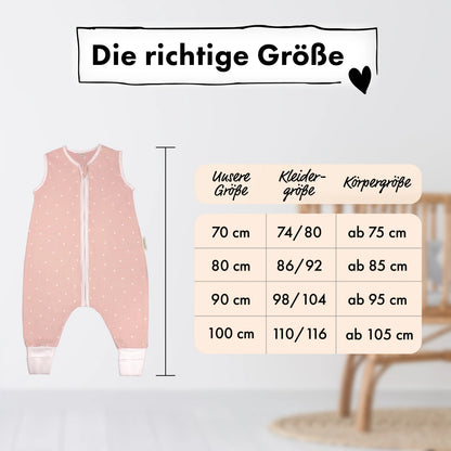 Sommer-Schlafsack mit Füßen Zarter Tupfen Rosé