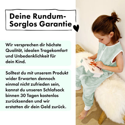 Sommer-Schlafsack mit Füßen Regenbogen Mint