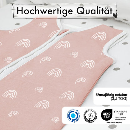 Babyschlafsack mit Füßen Zarter Regenbogen Rosé- 2.5 TOG