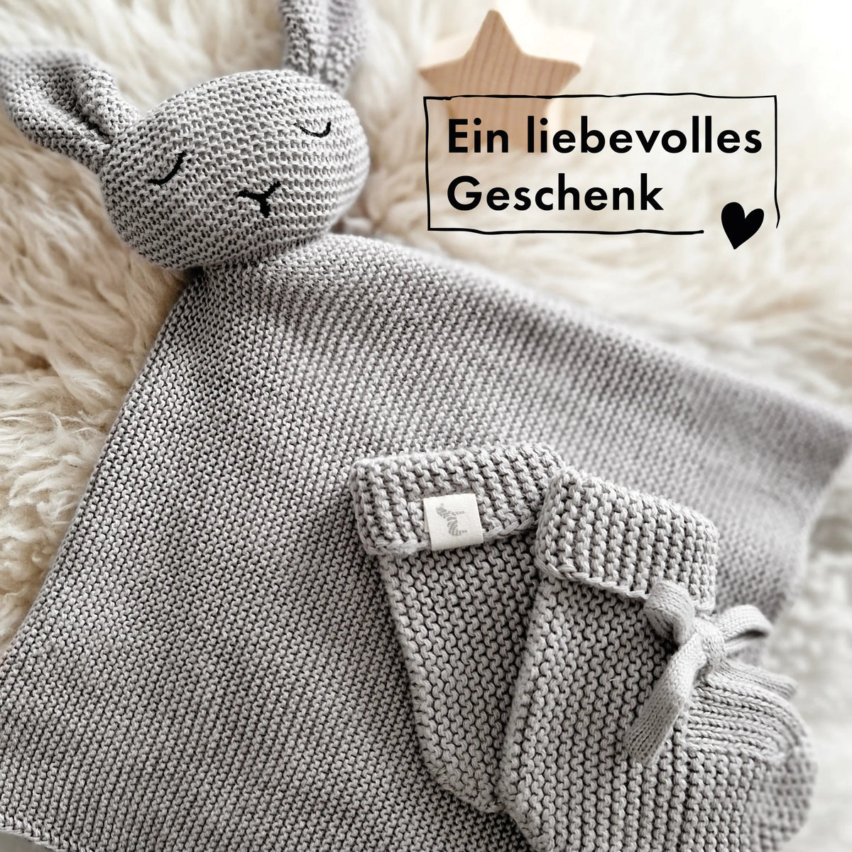 Baby Geschenkset "Hej Baby" Grau