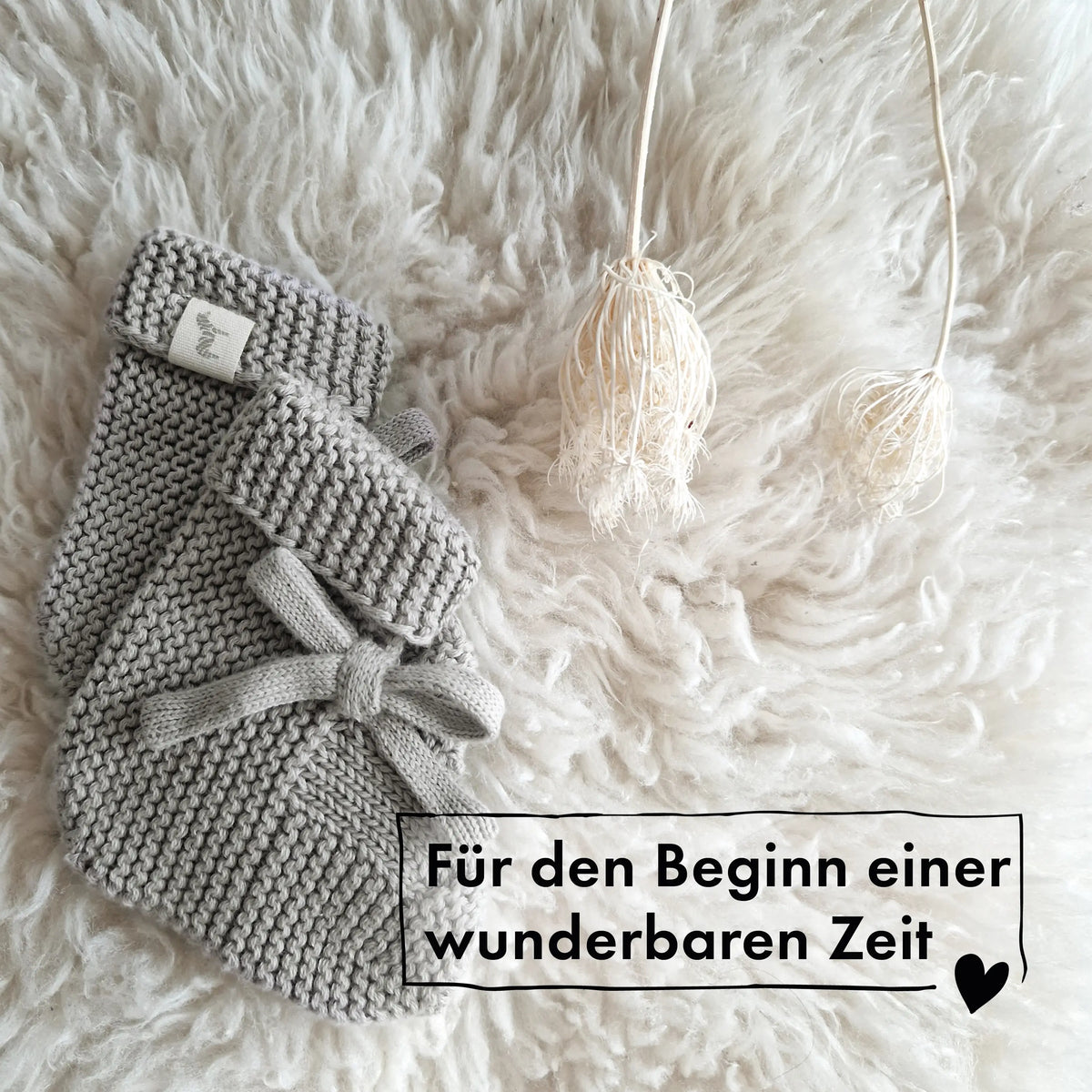 Baby Geschenkset "Hej Baby" Grau