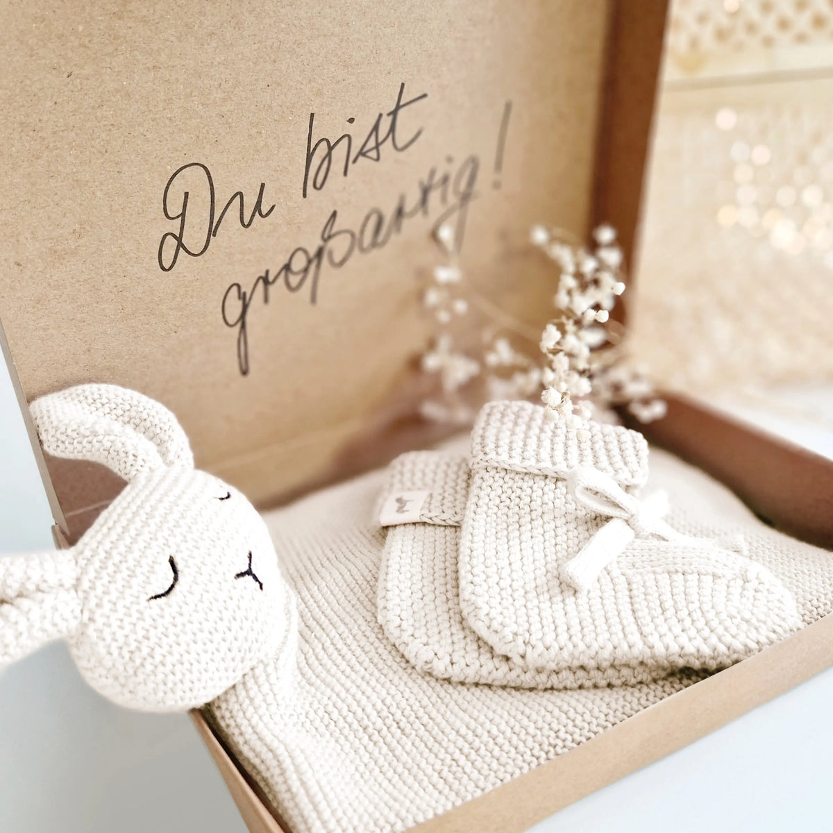 Baby Geschenkset "Hej Baby" Off White
