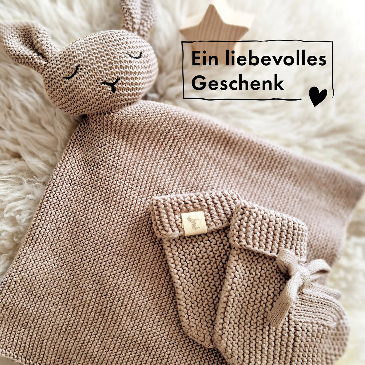 Baby Geschenkset "Hej Baby" Taupe