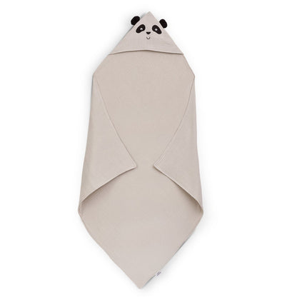Kapuzenhandtuch Panda Baby, Beige 80x80 cm