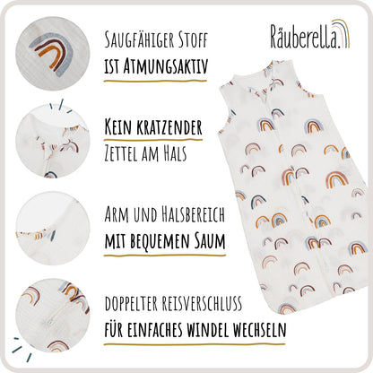 Schlafsack kurzarm Regenbogen
