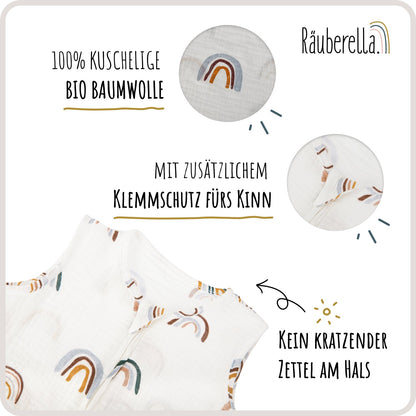 Schlafsack kurzarm Regenbogen
