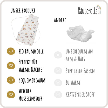 Schlafsack kurzarm Regenbogen