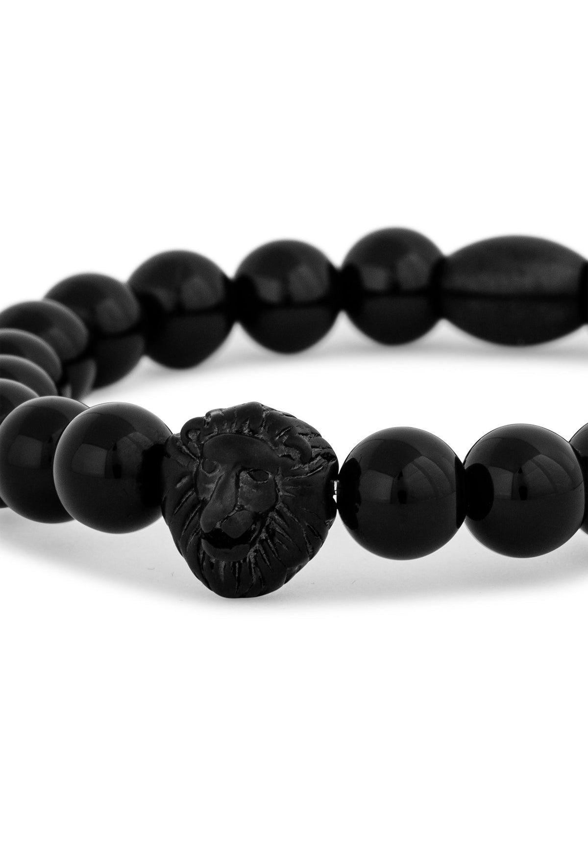 Regis Beaded Bracelet Matte Black - Black